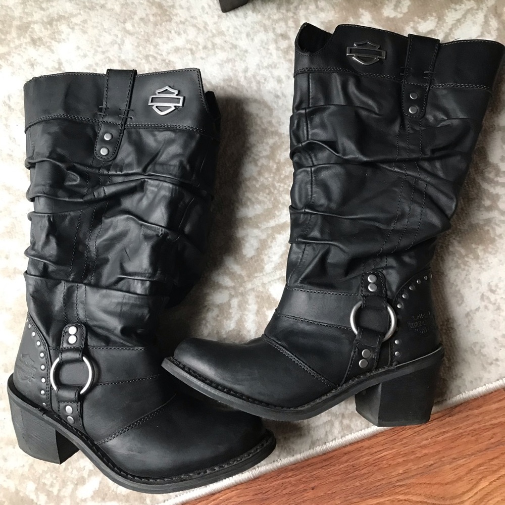 Harley-Davidson® Women's Jana Black Boots. 13-Inch Shaft, 3-Inch Heels D83562